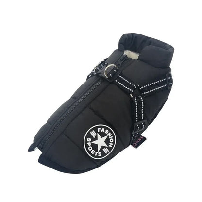 Waterproof Warm Dog Jacket Vest Winter Dog Clothes with Harness