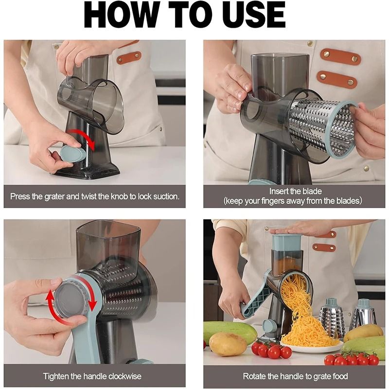 3 in 1 Rotary Cheese and Vegetable Grater