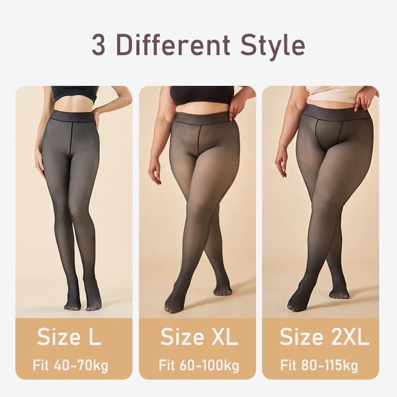 Thick Thermal Tights Women Warm Winter Pantyhose High Waist Fleece Lined Leggings
