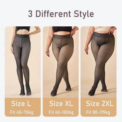 Thick Thermal Tights Women Warm Winter Pantyhose High Waist Fleece Lined Leggings
