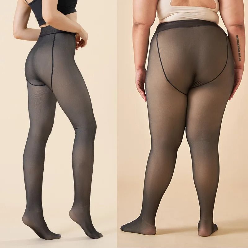 Thick Thermal Tights Women Warm Winter Pantyhose High Waist Fleece Lined Leggings
