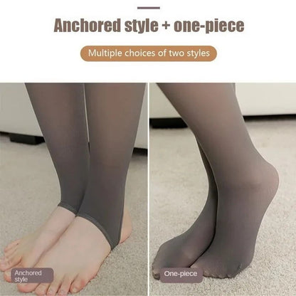 Thick Thermal Tights Women Warm Winter Pantyhose High Waist Fleece Lined Leggings