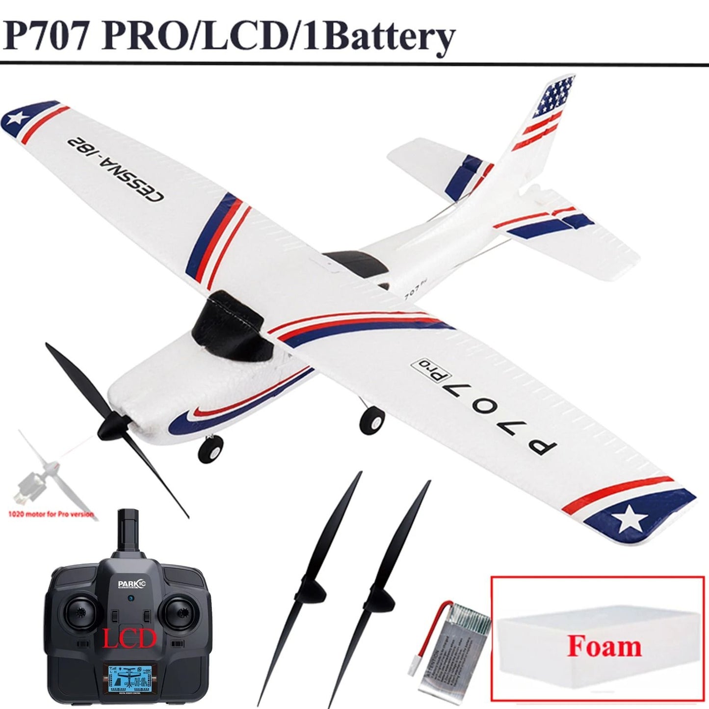 Advanced Remote Control Airplane With Gyro Stabilization And LED Display
