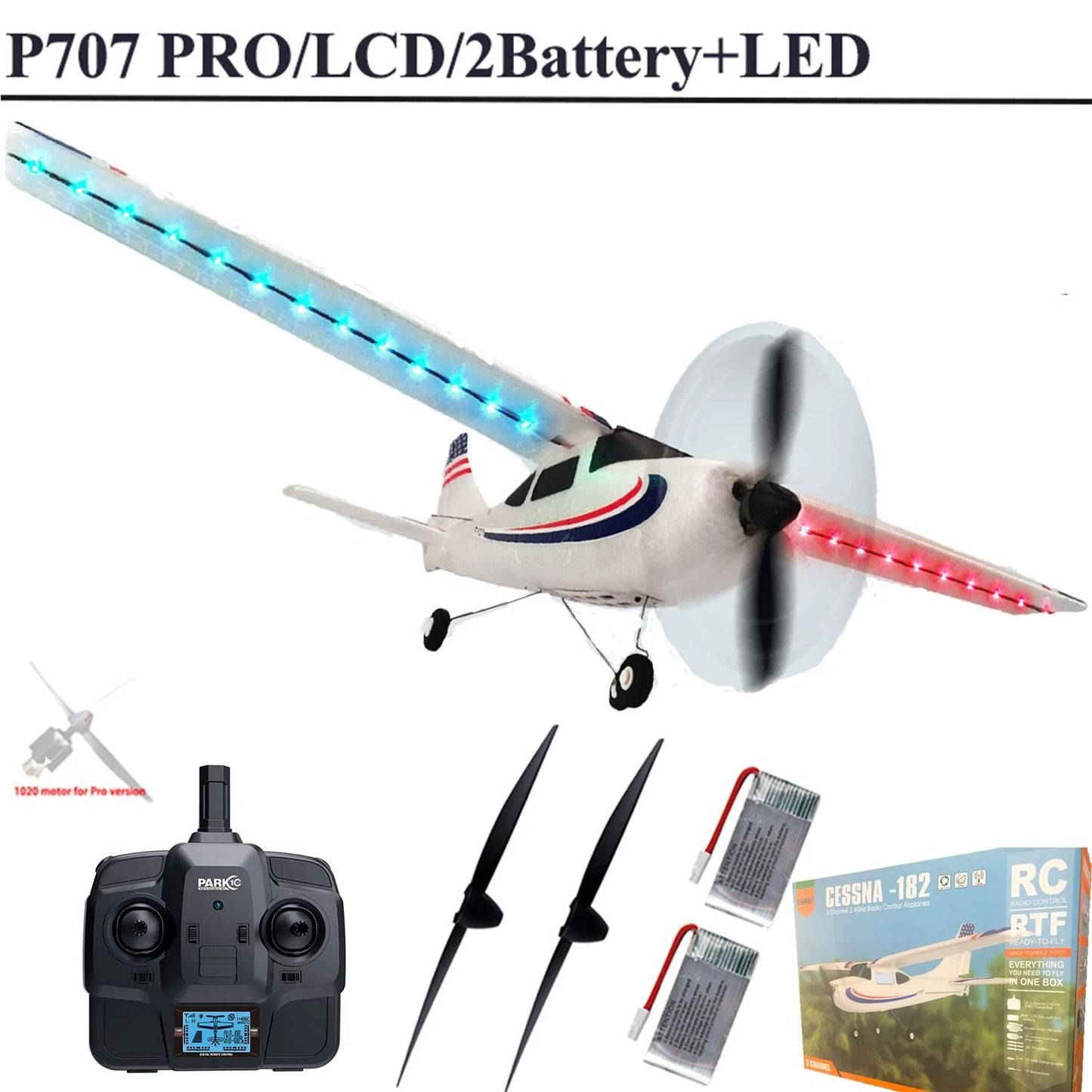 Advanced Remote Control Airplane With Gyro Stabilization And LED Display