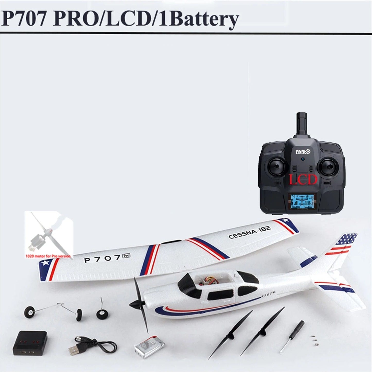 Advanced Remote Control Airplane With Gyro Stabilization And LED Display
