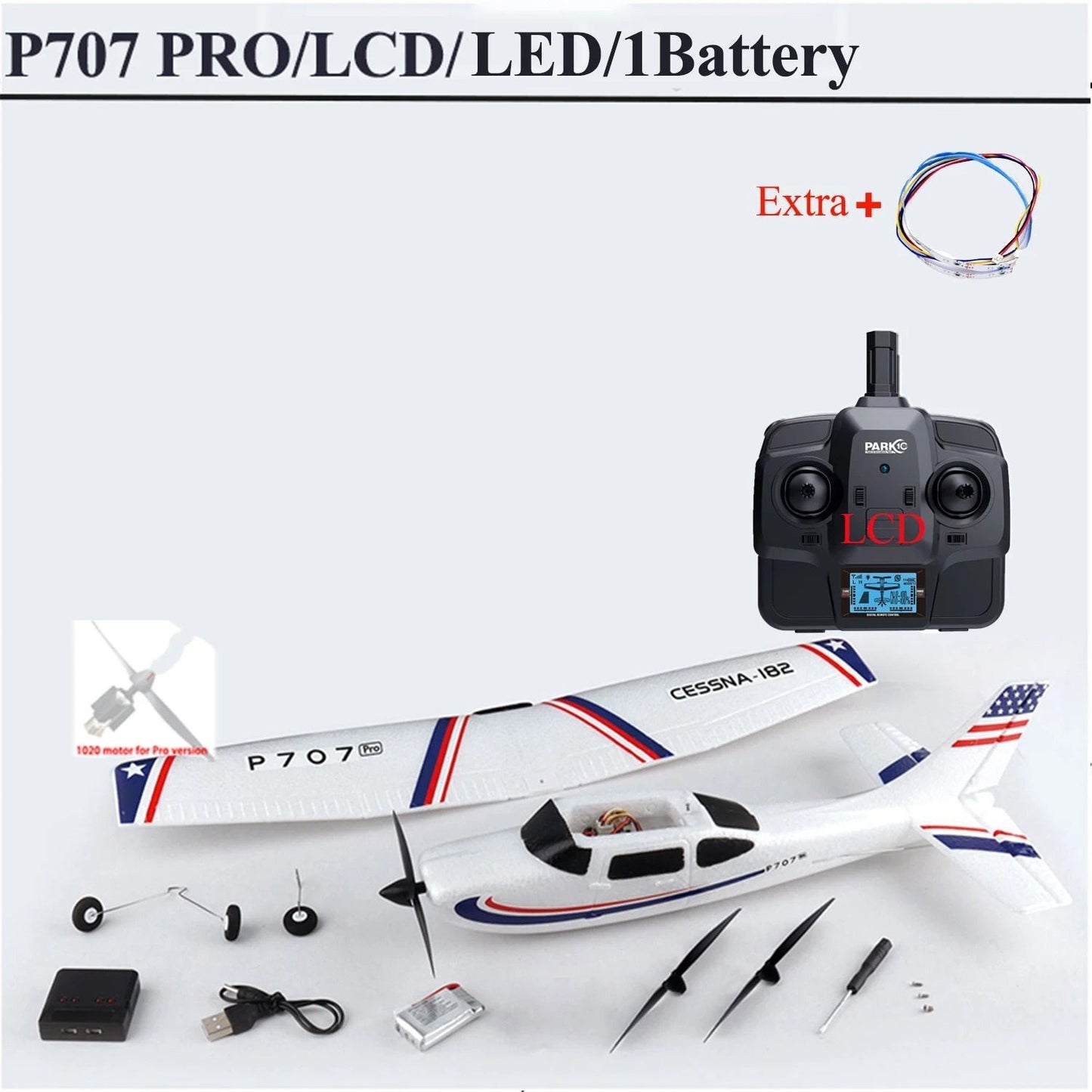 Advanced Remote Control Airplane With Gyro Stabilization And LED Display