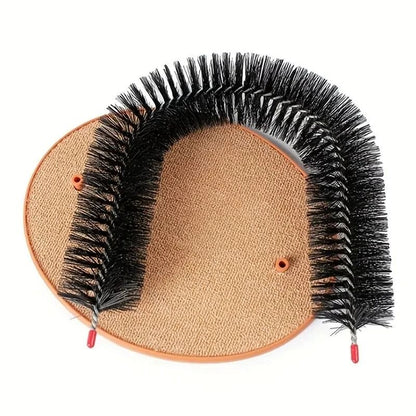Cat Self Grooming Arch With Massage Brush And Scratching Pad