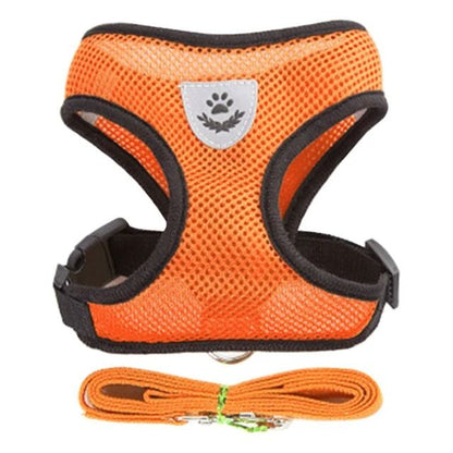 Adjustable Dog Harness and Leash Set for Small Dogs and Cats Breathable Vest Harness