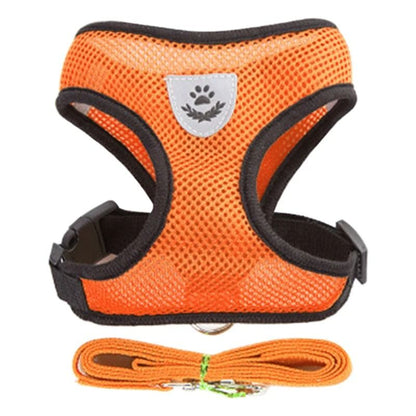 Adjustable Dog Harness and Leash Set for Small Dogs and Cats Breathable Vest Harness