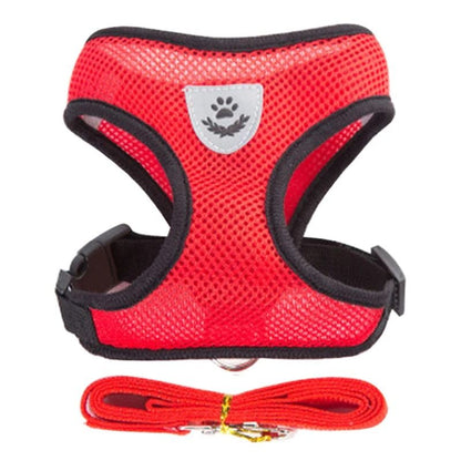 Adjustable Dog Harness and Leash Set for Small Dogs and Cats Breathable Vest Harness