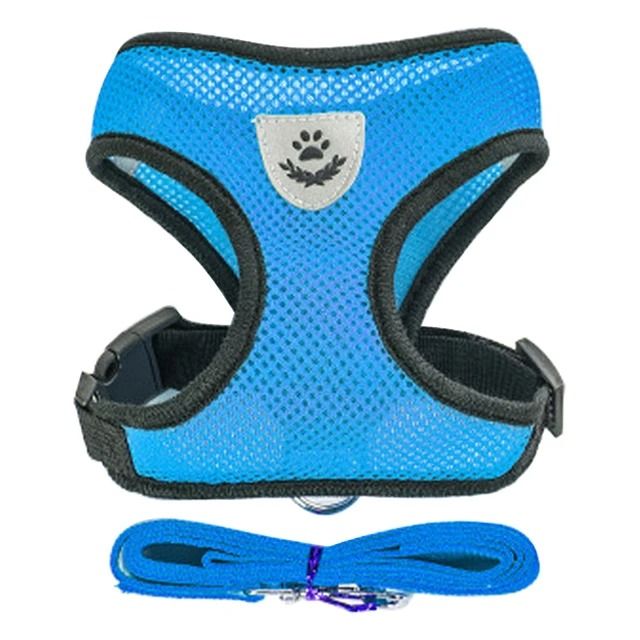 Adjustable Dog Harness and Leash Set for Small Dogs and Cats Breathable Vest Harness