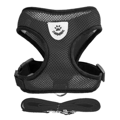 Adjustable Dog Harness and Leash Set for Small Dogs and Cats Breathable Vest Harness