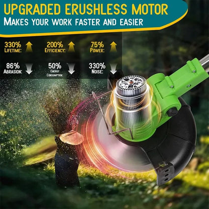 Cordless Lawn Mower and Weed Trimmer for Garden and Courtyard Maintenance