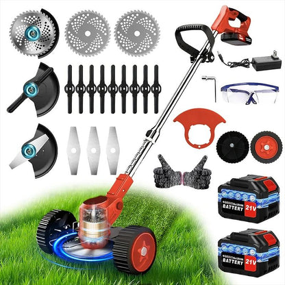 Cordless Lawn Mower and Weed Trimmer for Garden and Courtyard Maintenance