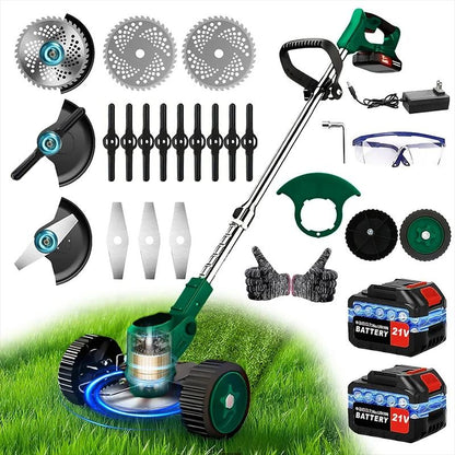 Cordless Lawn Mower and Weed Trimmer for Garden and Courtyard Maintenance