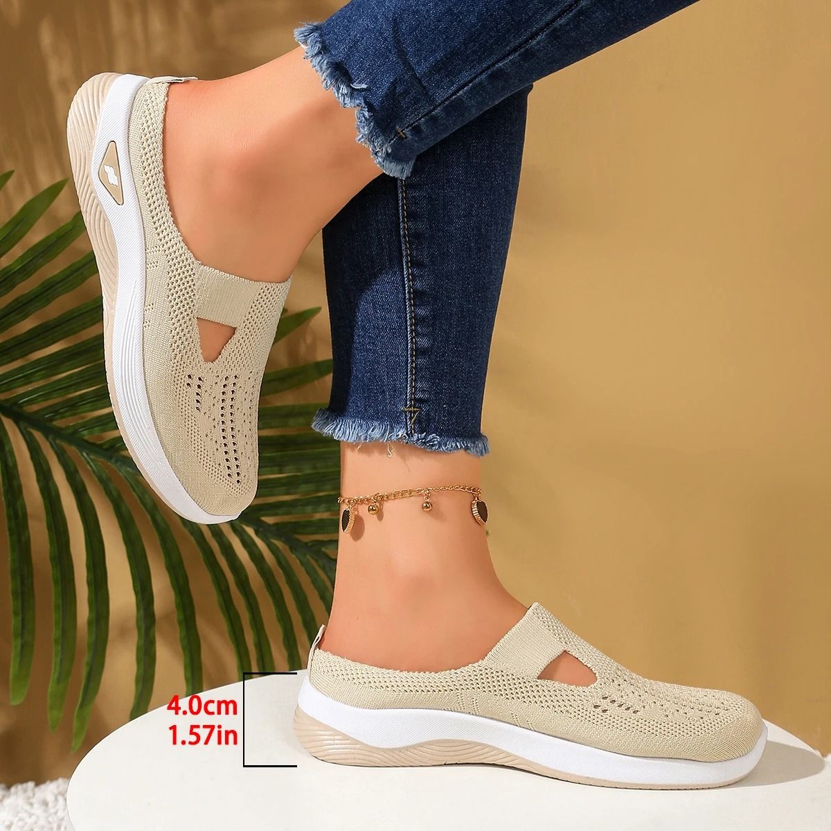Women Vent Half Slipper Summer House Shoes