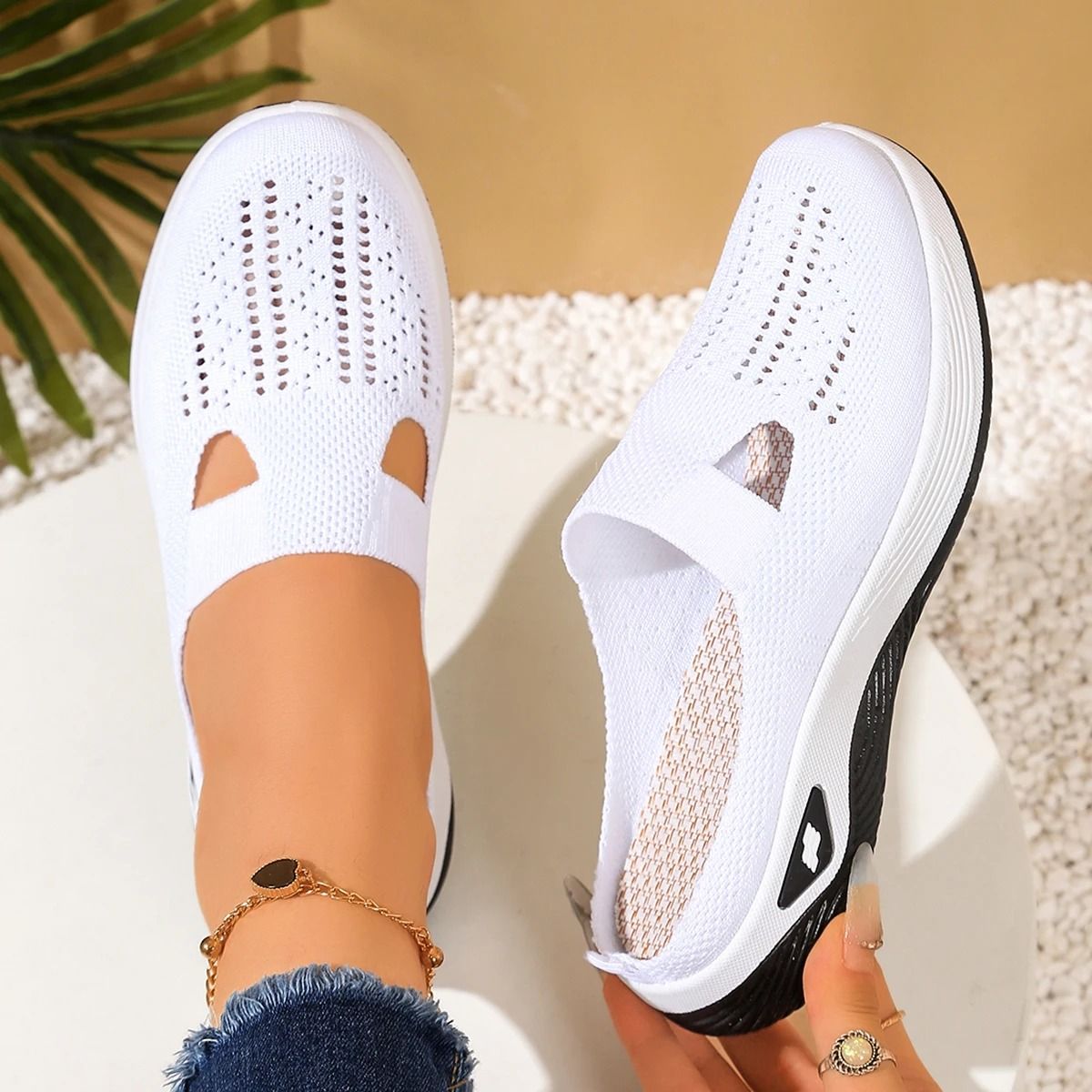 Women Vent Half Slipper Summer House Shoes