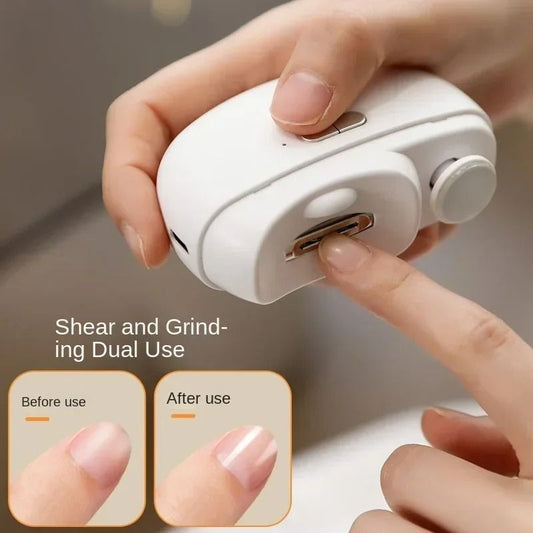 Rechargeable Electric Nail Clipper with LED Light Automatic Fingernail Trimmer for Smooth and Safe Manicures