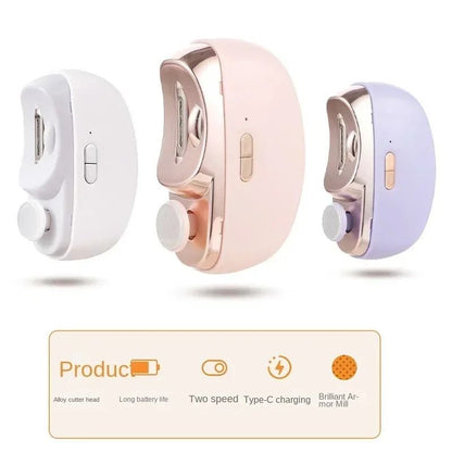 Rechargeable Electric Nail Clipper with LED Light Automatic Fingernail Trimmer for Smooth and Safe Manicures