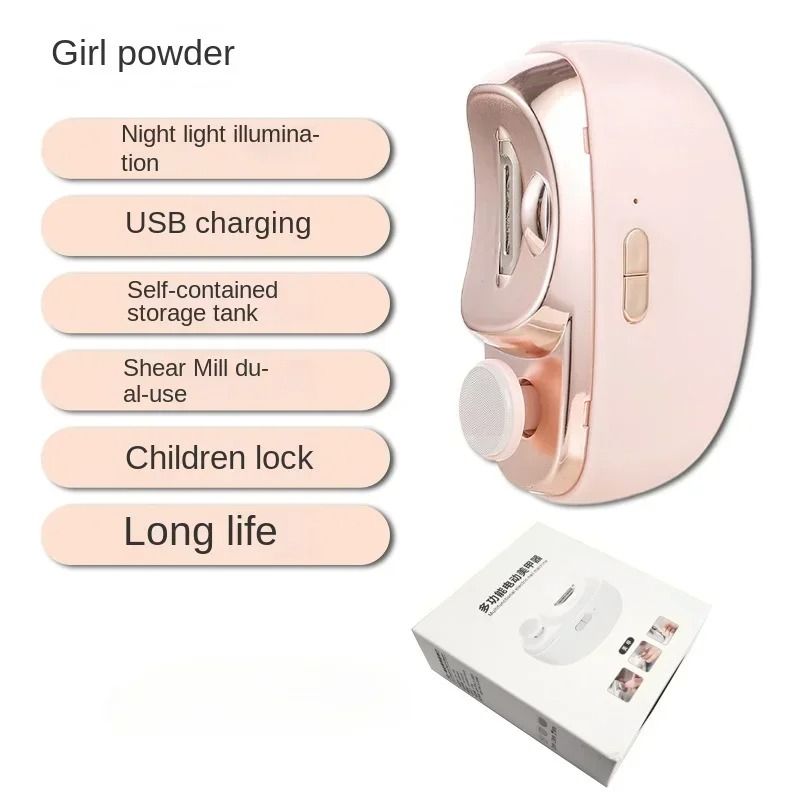 Rechargeable Electric Nail Clipper with LED Light Automatic Fingernail Trimmer for Smooth and Safe Manicures