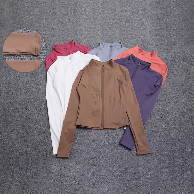Women Sport Jacket Long Sleeve Workout Coat Gym Training Yoga Top