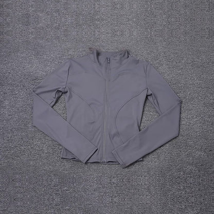Women Sport Jacket Long Sleeve Workout Coat Gym Training Yoga Top