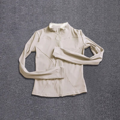 Women Sport Jacket Long Sleeve Workout Coat Gym Training Yoga Top