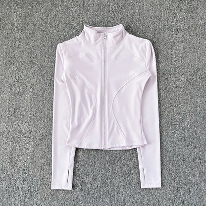 Women Sport Jacket Long Sleeve Workout Coat Gym Training Yoga Top