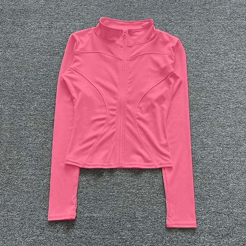 Women Sport Jacket Long Sleeve Workout Coat Gym Training Yoga Top
