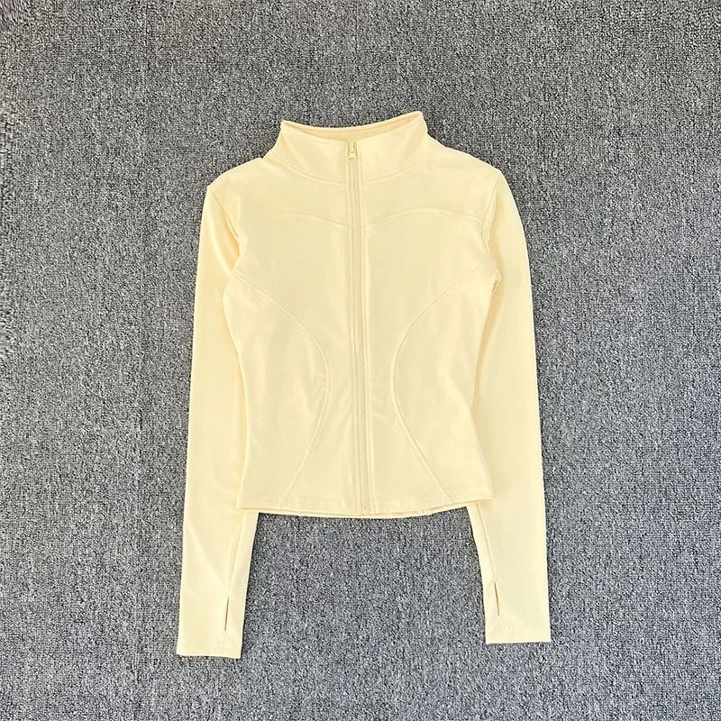Women Sport Jacket Long Sleeve Workout Coat Gym Training Yoga Top