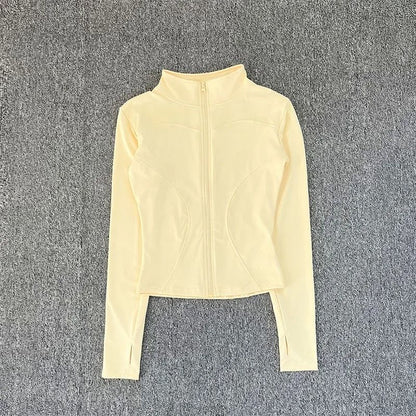 Women Sport Jacket Long Sleeve Workout Coat Gym Training Yoga Top