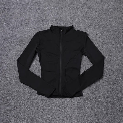 Women Sport Jacket Long Sleeve Workout Coat Gym Training Yoga Top
