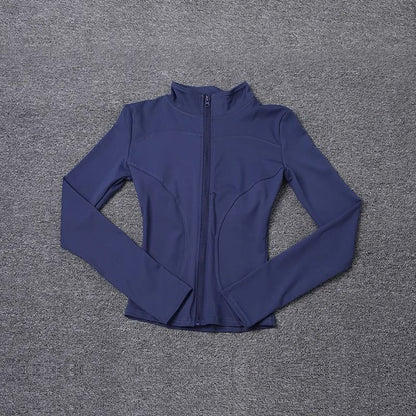 Women Sport Jacket Long Sleeve Workout Coat Gym Training Yoga Top