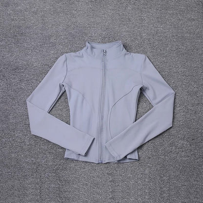 Women Sport Jacket Long Sleeve Workout Coat Gym Training Yoga Top