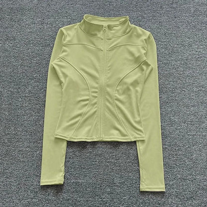 Women Sport Jacket Long Sleeve Workout Coat Gym Training Yoga Top