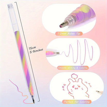 Glitter Gel Highlighter Pens Set 6 Vibrant Colors 1.2 mm