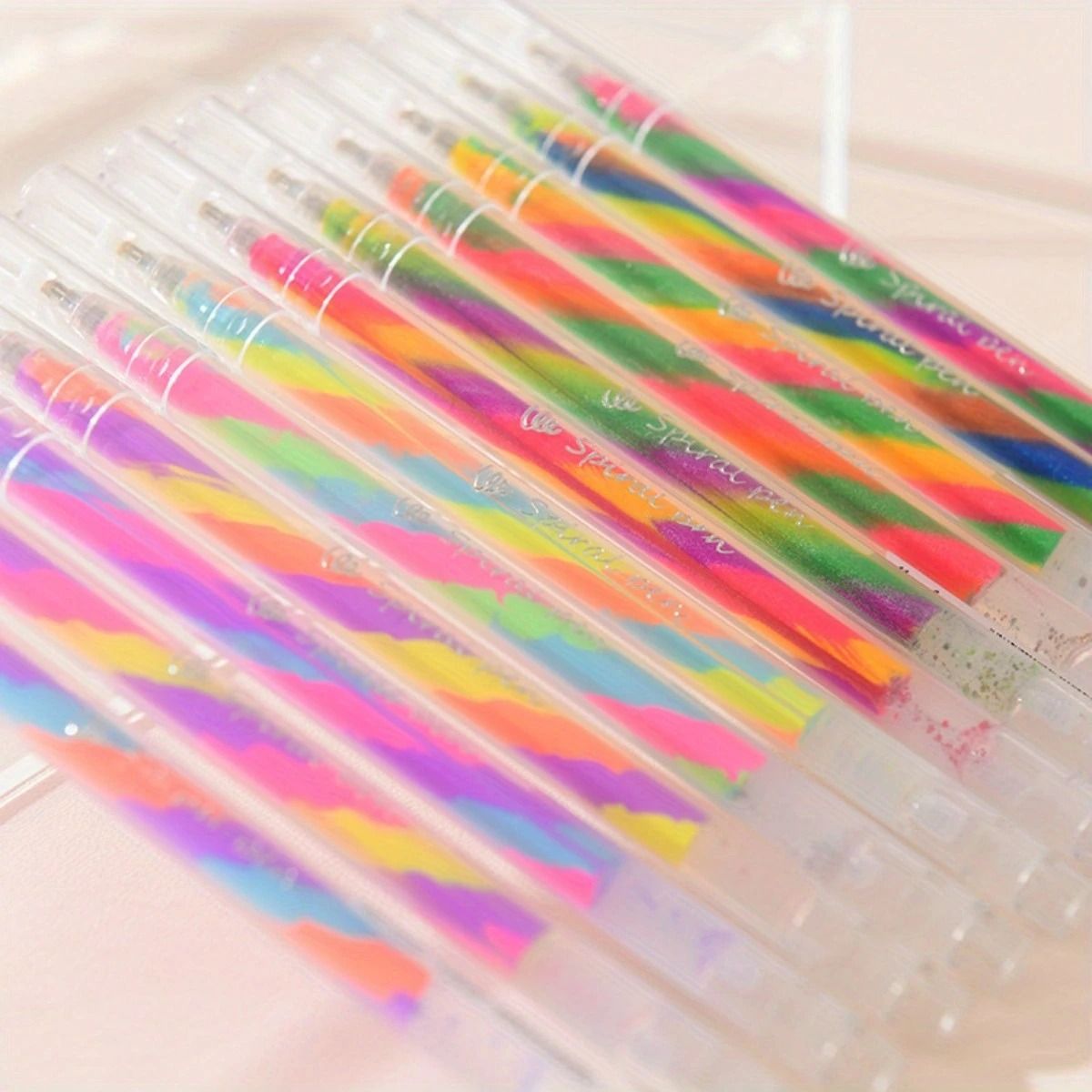 Glitter Gel Highlighter Pens Set 6 Vibrant Colors 1.2 mm