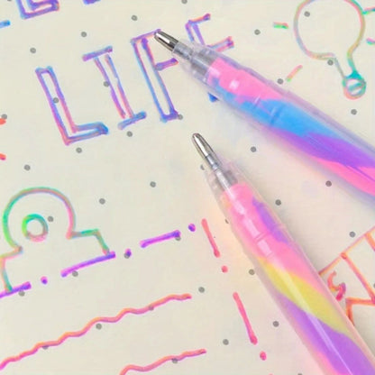 Glitter Gel Highlighter Pens Set 6 Vibrant Colors 1.2 mm
