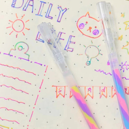 Glitter Gel Highlighter Pens Set 6 Vibrant Colors 1.2 mm