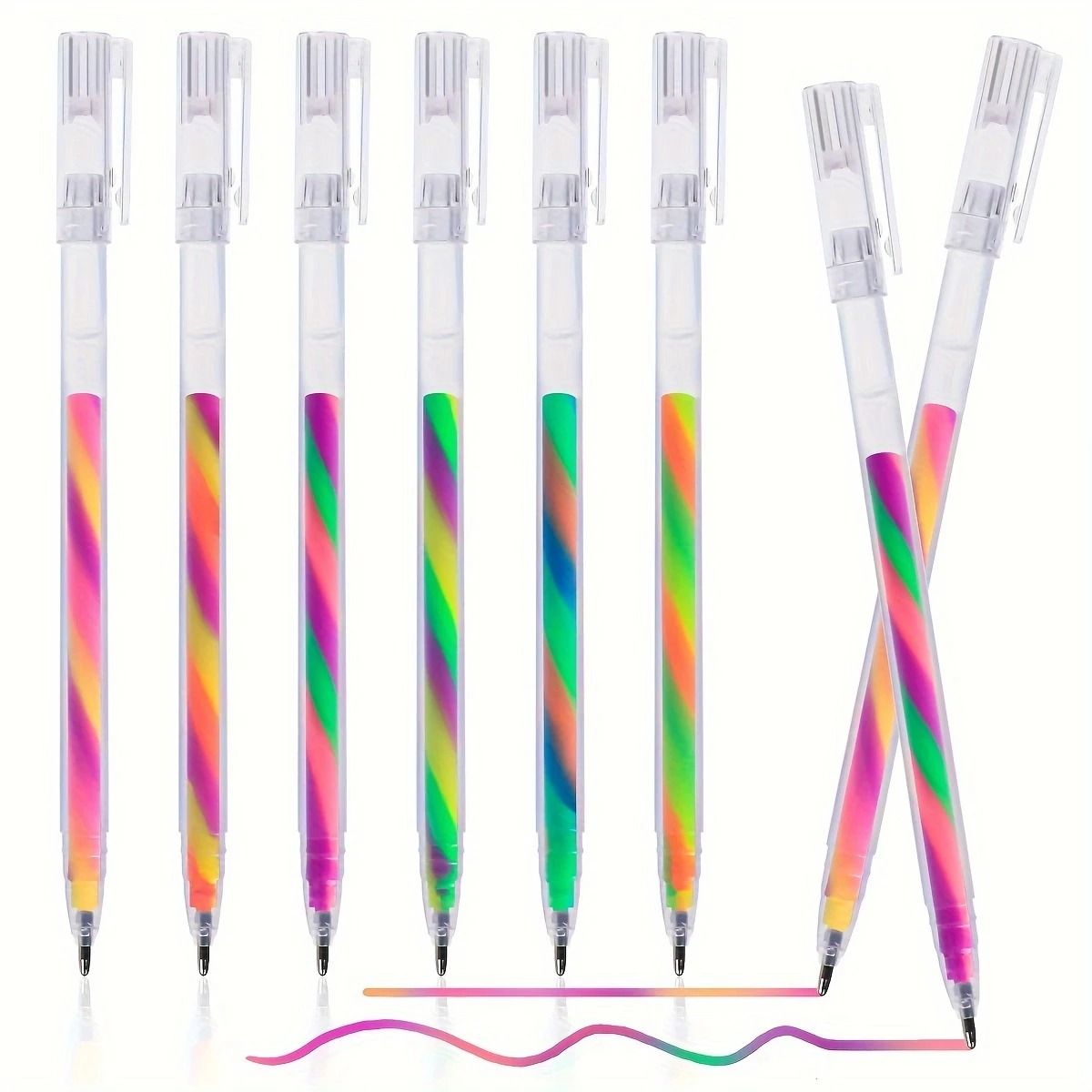 Glitter Gel Highlighter Pens Set 6 Vibrant Colors 1.2 mm