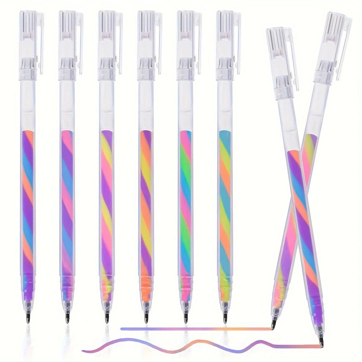 Glitter Gel Highlighter Pens Set 6 Vibrant Colors 1.2 mm