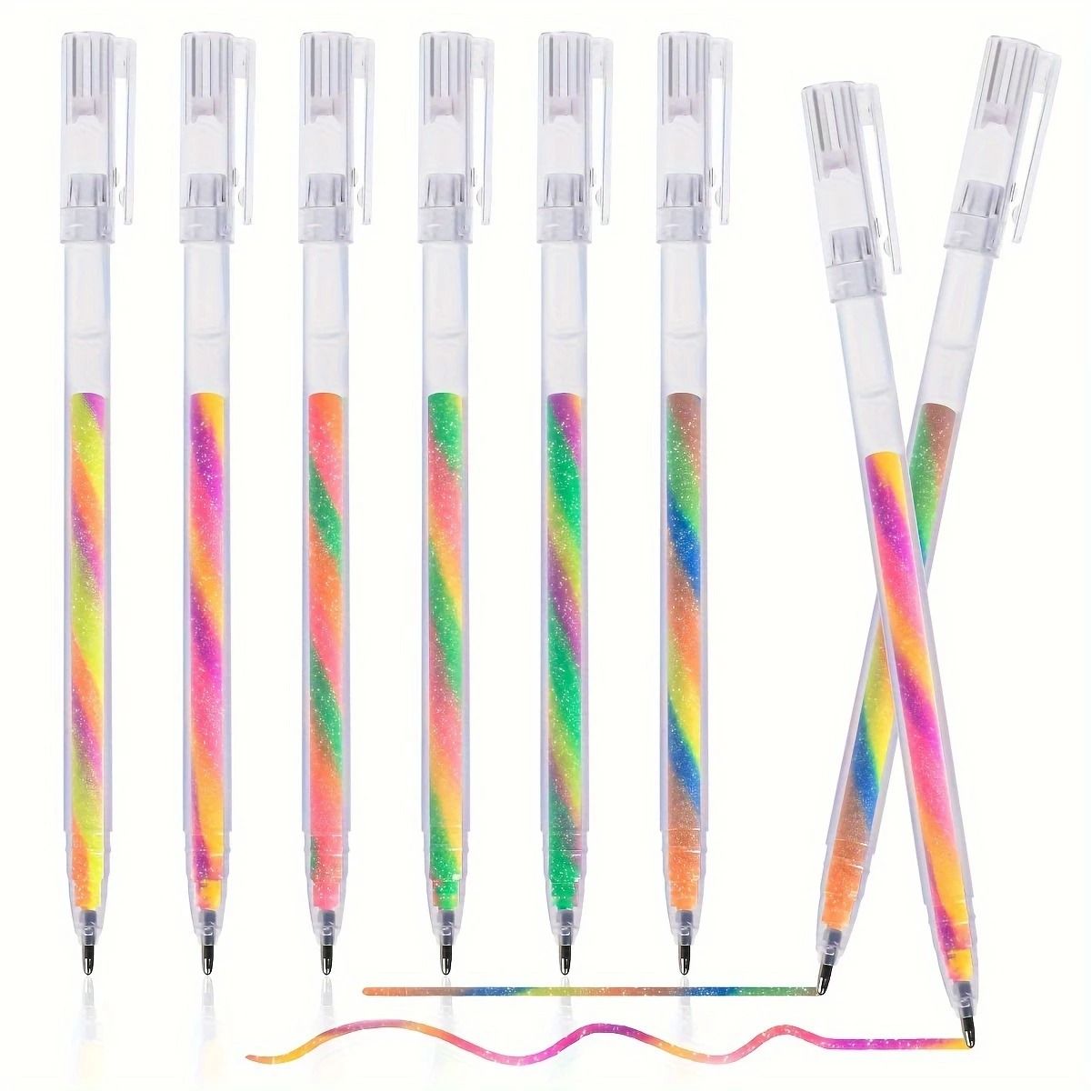 Glitter Gel Highlighter Pens Set 6 Vibrant Colors 1.2 mm