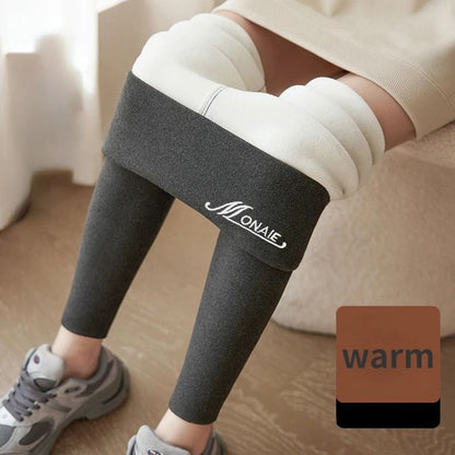 Winter Cashmere Leggings for Women High Waist Slim Fit Warm Pants