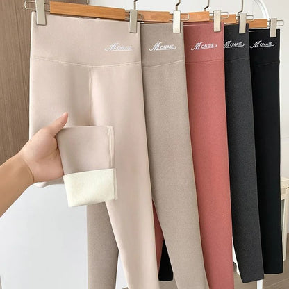 Winter Cashmere Leggings for Women High Waist Slim Fit Warm Pants