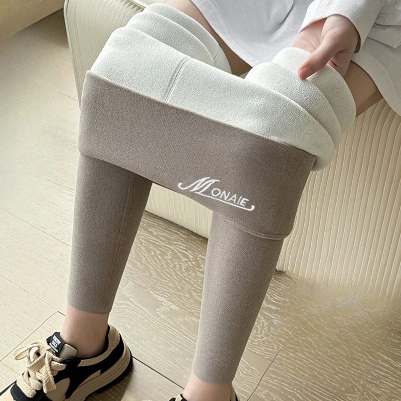 Winter Cashmere Leggings for Women High Waist Slim Fit Warm Pants