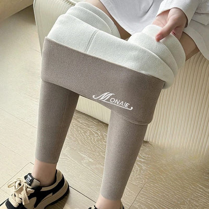 Winter Cashmere Leggings for Women High Waist Slim Fit Warm Pants