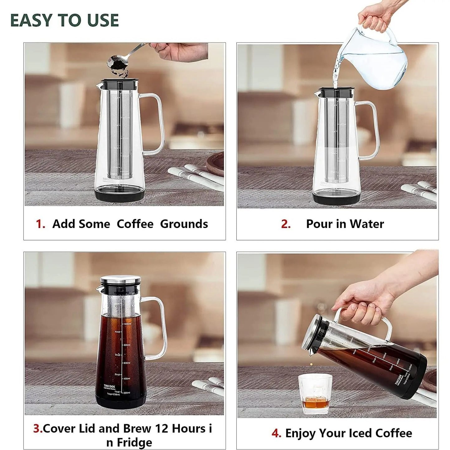 Airtight Cold Brew And Tea Infuser Glass Carafe