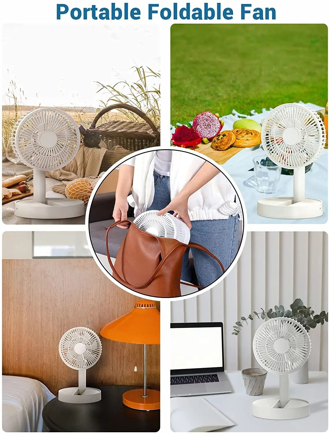 Portable USB Foldable Fan With Timing And Four Speeds