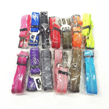 Adjustable Reflective Dog Seat Belt Harness For Car Travel