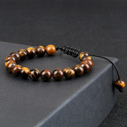 Adjustable Tiger Eye Stone Bracelet For Men And Women